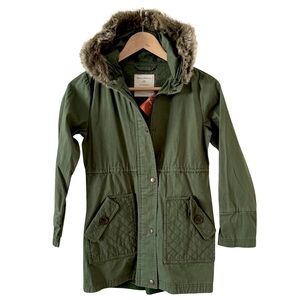 NWT Hanna Andersson Girl’s Coat w/ Detachable Faux Fur Trim - Size 8 (130)